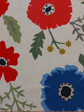 Multi Coloured Poppies On Crisp Cotton