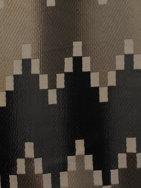 Black/Grey Design On Herringbone Weave Furnishing