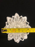 Ivory Double Flower Embroidered Applique ( sold as singles)