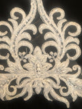 Ivory Corded & Beaded Applique with Pearls