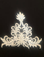 Ivory Corded & Beaded Applique with Pearls