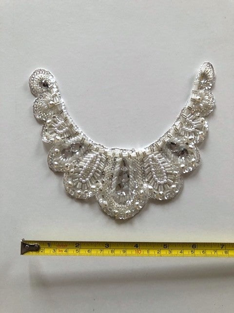 Crystal, Beaded & Lurex Neckline Motif 20cm wide