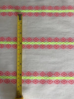 Flo Lime/Bright Coral Diamond Embroidered Stripes