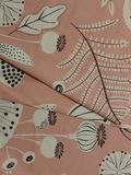 Fern and Seed Pods on Baby Pink Cotton