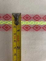 Flo Lime/Bright Coral Diamond Embroidered Stripes