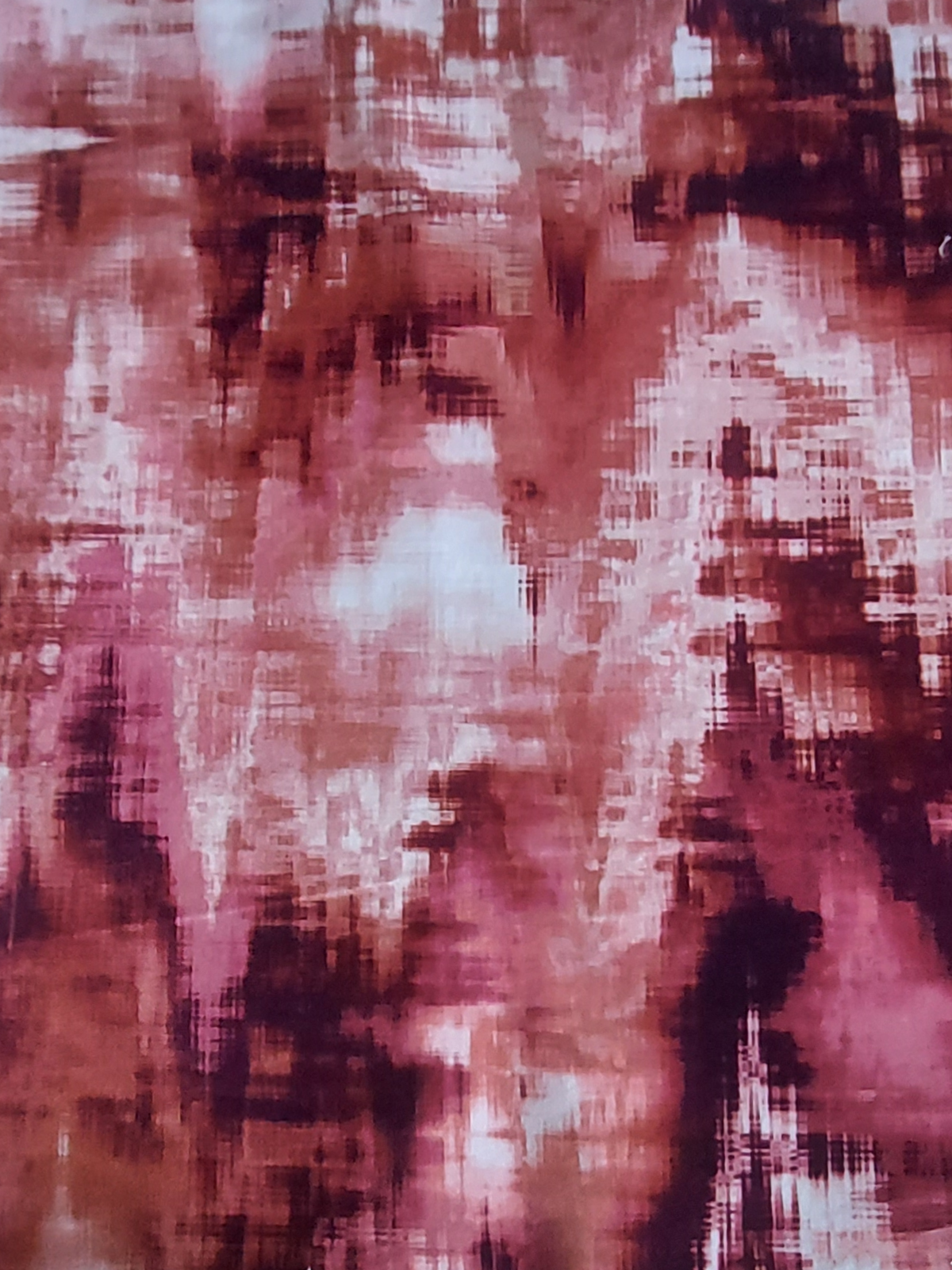 Burgundy Distorted Velvet Print "HARLEQUIN - DISTORTION"