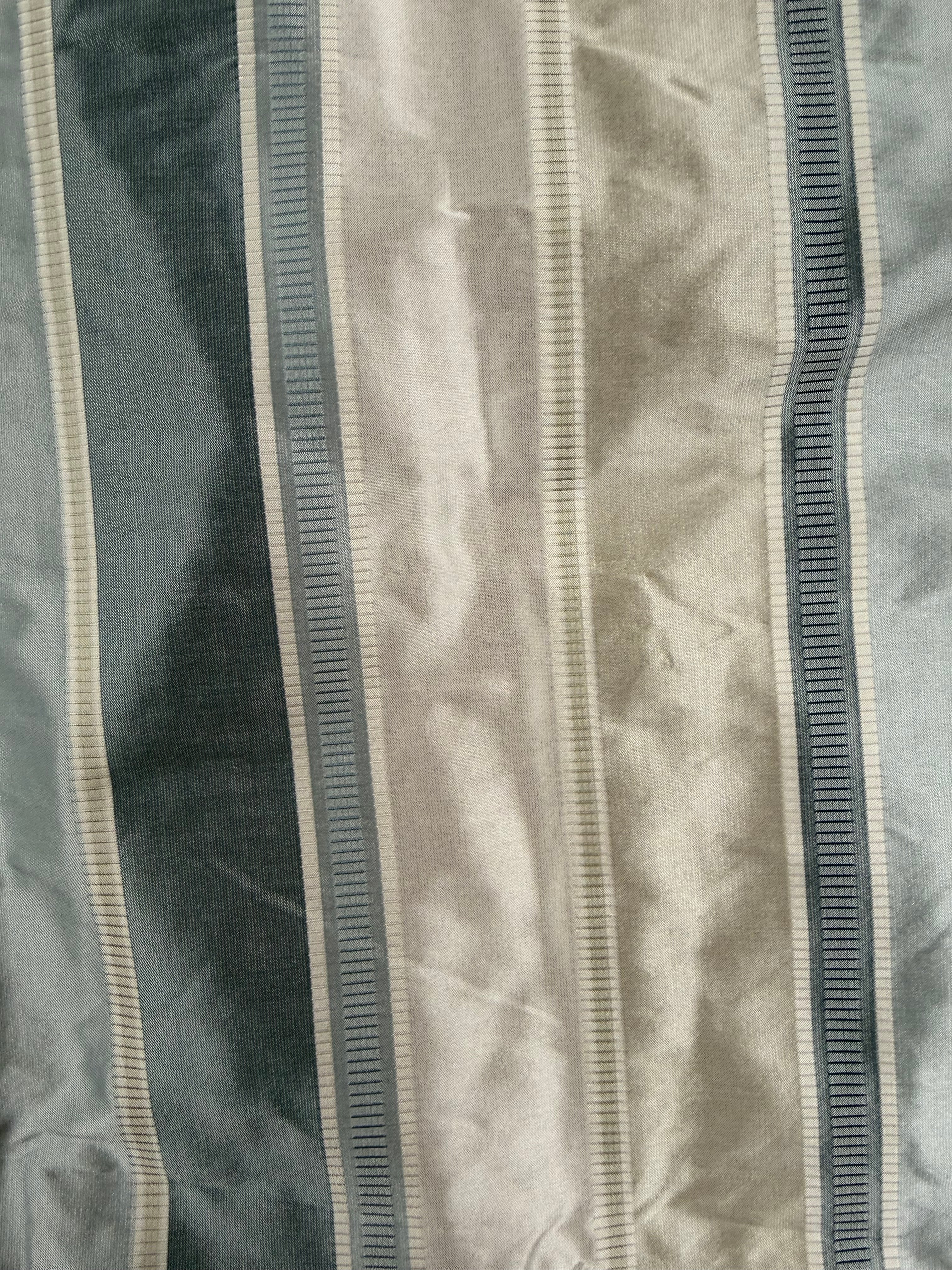 Silk Striped Fabric for Furnishing – Duck Egg & Cream – 140cm Wide
