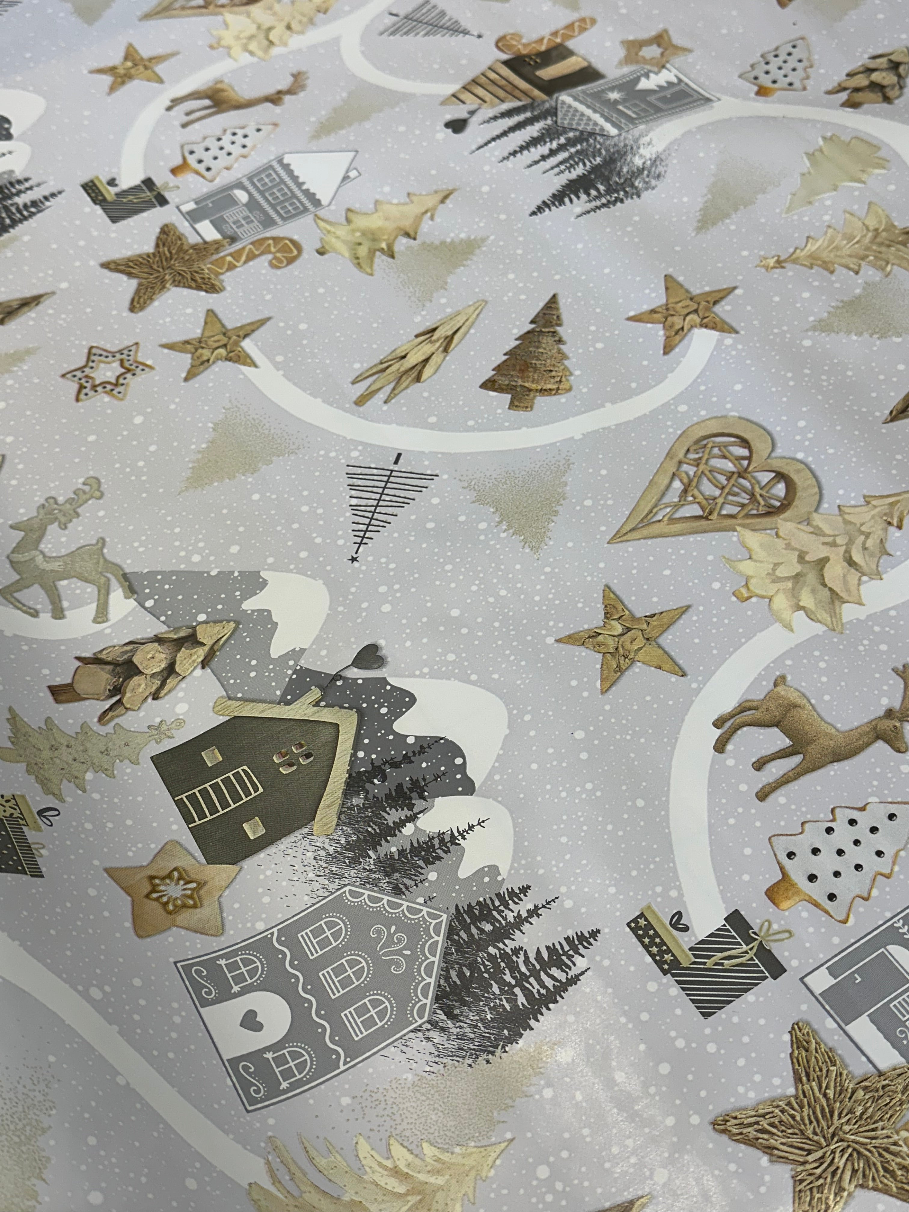 Snow Scene Christmas Themed Wipeable Table Covering - CM1