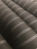 Double Pinstripe On Black With One Way Stretch.  Stripes Run Across The Fabric