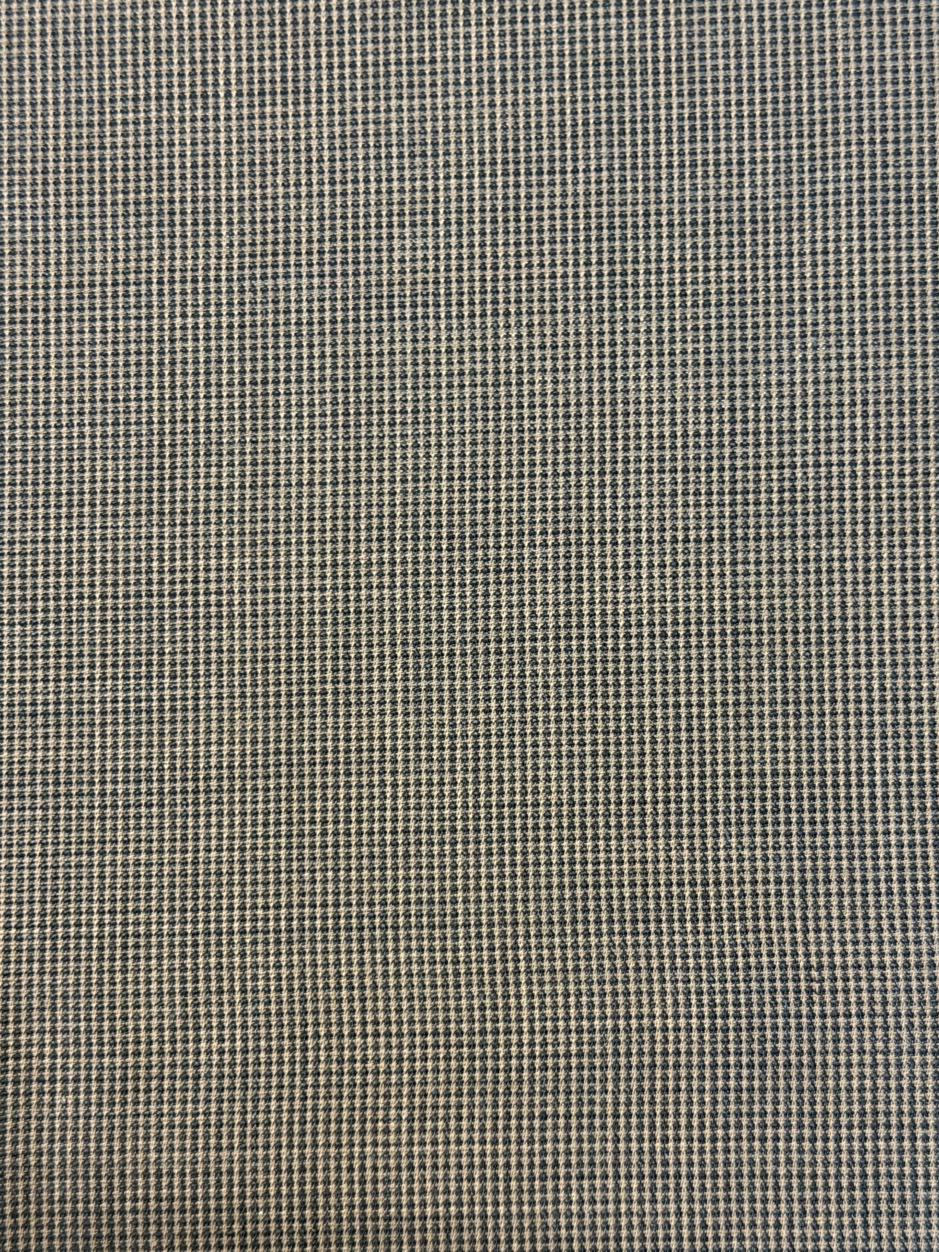 Brown Mottled Checked Fabric – Poly Wool Blend with Stretch