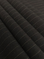 Pinstripe On Black Wool With One Way Stretch