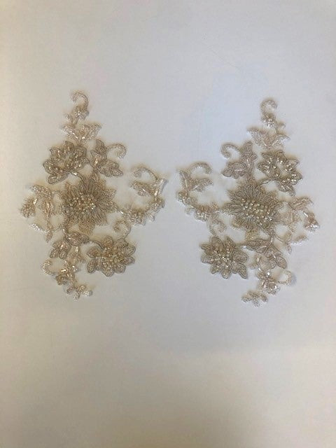 Cappuccino Corded & Beaded Applique