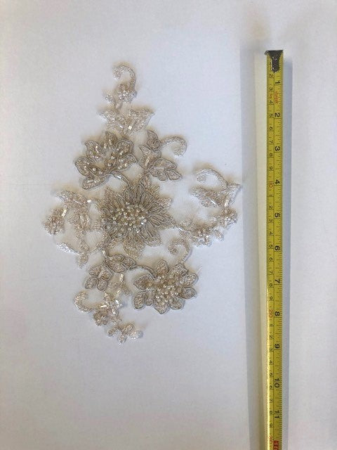 Cappuccino Corded & Beaded Applique