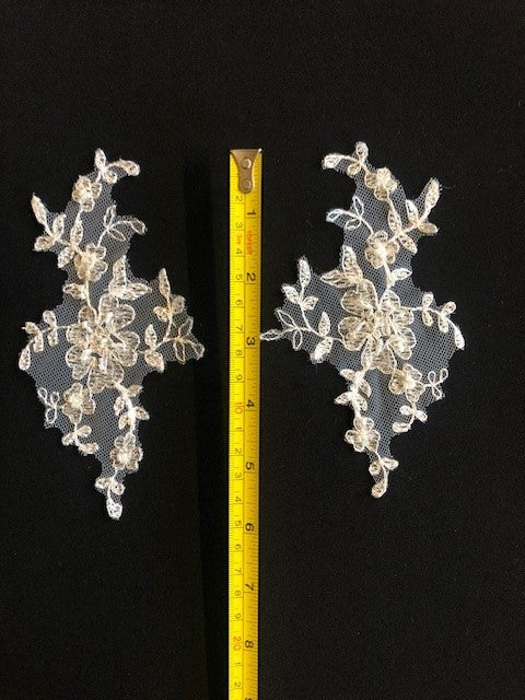 Ivory Beaded Applique