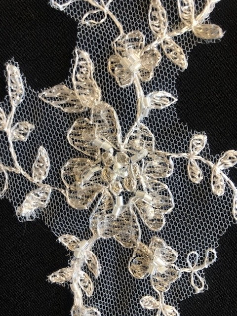 Ivory Beaded Applique