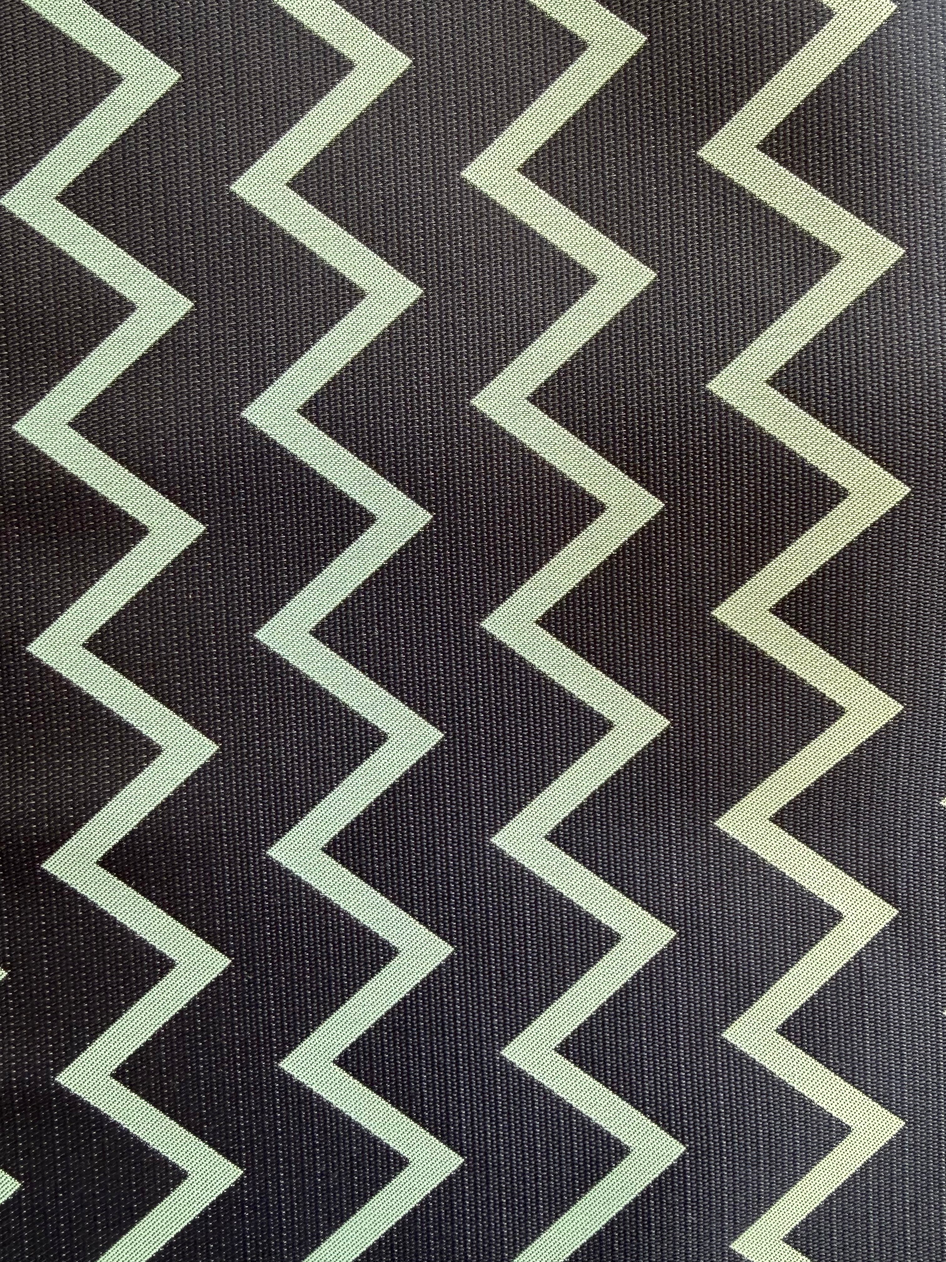 Navy & Cambridge Blue Zigzag Polyester Fabric Remnant – 4.5 Metres x 63 cm