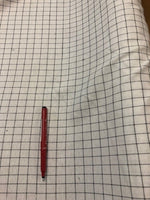 Windowpane Check on Ivory Knit. 140g/m2, 100% Polyester. Roll Size - 4.5m