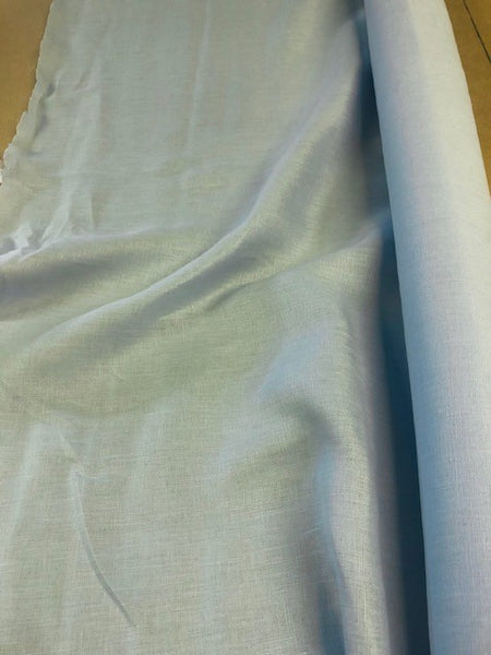 Sky Blue Soft Handle Linen. 240g/m2, 100% Linen. Roll Size: 6m