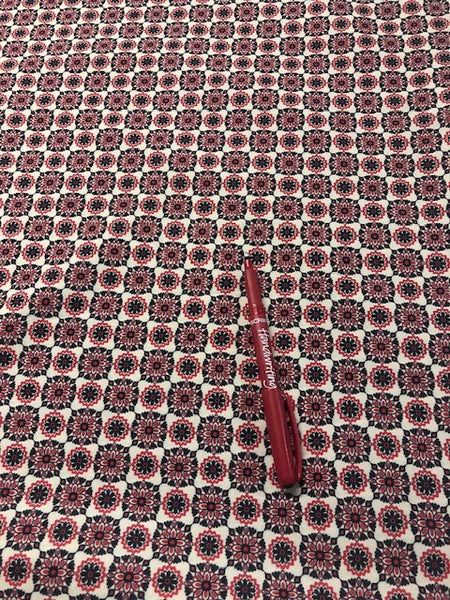 Red/Black Check Print on Crepe De Chine. 100g/m2, 100% Polyester. Roll Size - 2m