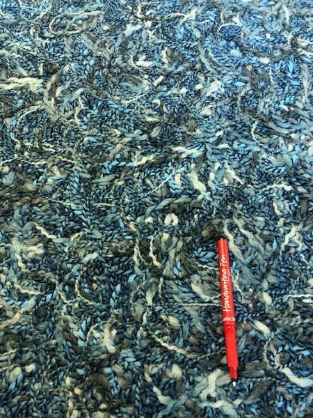 Shades of Blue, Thick Knitted Abstract Pattern. 450g/m2, Roll Size: 2.5m