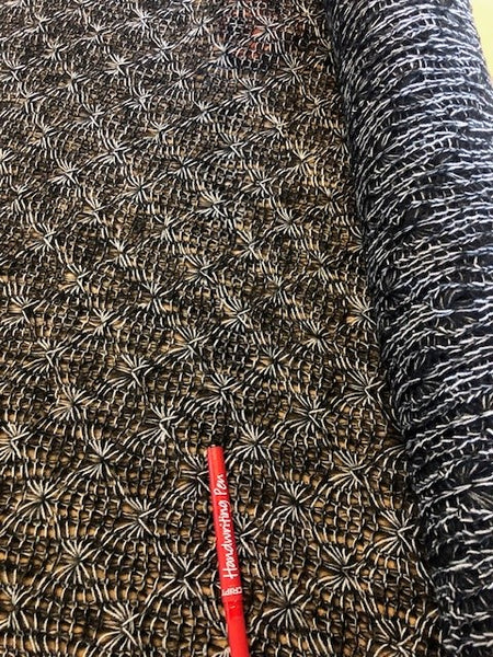 Grey Crochet Pattern knit. 200g/m2, 100% Acrylic. Roll Size: 3m