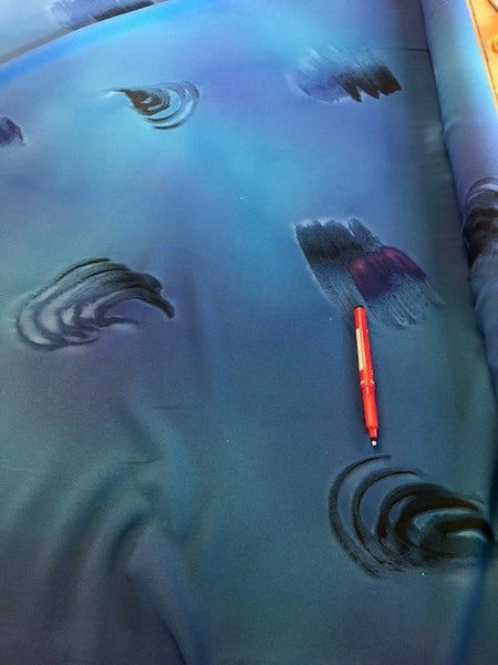 Royal Abstract Shell Print on Georgette. 100g/m2, 100% Polyester. Roll Size: 2m