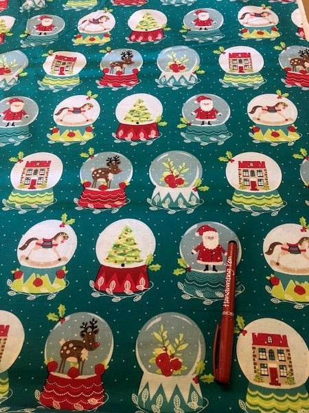 Snow Globe on Cotton Poplin. 100g/m2, 100% Cotton. Roll Size: 3m