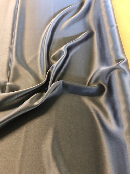 Gunmetal Soft Handle Fluid Satin. 170g/m2, 100% Polyester. Roll Size: 1.8m