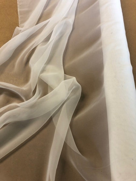 Ivory Ultra Fine Chiffon. 40g/m2, 100% Polyester. Roll Size: 4.8m