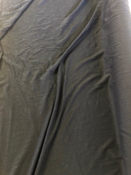 Black High Stretch Jersey. 210g/m2, 90% Polyester 10% Elastane. Roll Size: 2.5m