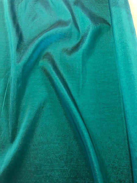 Teal Crinkle Taffeta. 90g/m2, 50% Nylon 50% Polyester. Roll Size: 2.5m