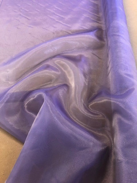Lavender/Gold Irridescent Organza. 70g/m2, 100% Polyester. Roll Size: 8.5m