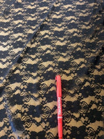 Black Stretch Lace. 80g/m2, 100% Nylon. Roll Size: 8m