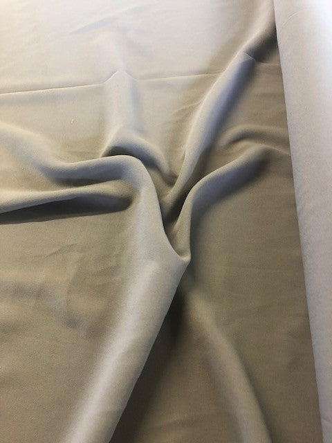 Mid Grey Soft Handle Crepe. 180g/m2, 100% Polyester. Roll Size: 2m