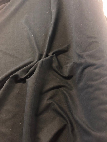 Black Soft and Warm Handle Viscose. 180g/m2, 95% Viscose 5% Elastane. Roll Size: 12m