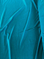 Teal Wool Mix Jersey, 170cm Wide. 190g/m2, 20% Wool 72% Viscose 8% Elastane. Roll Size: 2m
