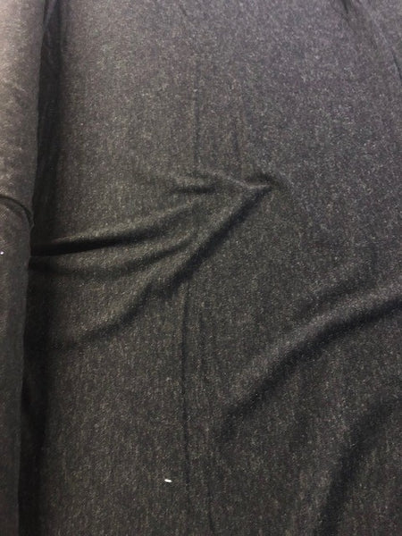 Charcoal Marl Wool Mix Jersey. 170cm Wide.190g/m2, 20% Wool 72%Viscose 8%Elastane. Roll Size: 2.7m
