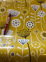 Seeds Pods On Mustard PVC. 260g/m2. 100% Cotton PVC Coated. Roll Size: 1.5m