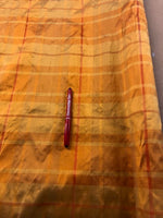 Orange Silk Dupion Check 110g/m2, 100% Silk. Roll Size: 3.2m.