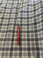 Blue/Grey Check Cotton Shirting. 110g/m2, 100% Cotton. Roll Size: 5m