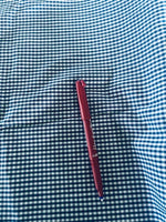 Blue Check Cotton Shirting. 100g/m2, 100% Cotton. Roll Size: 2m