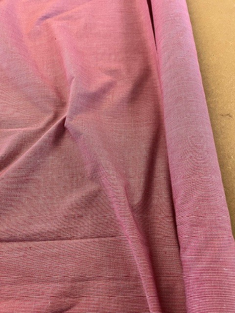 Burgundy Cross Dye Shirting. 100g/m2, 55% Cotton 45% Polyester. Roll Size: 2m