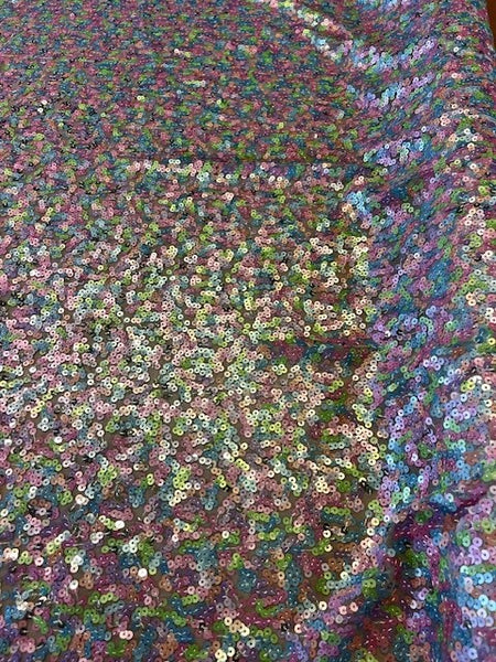 Multi Coloured Allover Sequin, 140g/m2, 100%Polyester. Roll Size: 3.5m