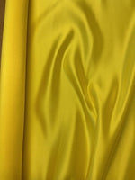 Bright Yellow Non Snag Matt Duchess Satin. 190g/m2, 100% Polyester. Roll Size: 1.4m
