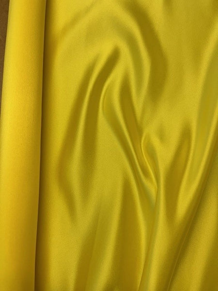 Bright Yellow Non Snag Matt Duchess Satin. 190g/m2, 100% Polyester. Roll Size: 3.5m
