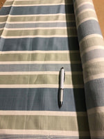 Blue and Patel Green Stripe. 320g/m2. Roll Size - 2.5m