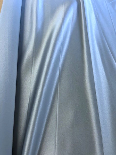 Powder Blue Non Snag Matt Duchess Satin. 190g/m2, 100%Polyester. Roll Size: 2.6m