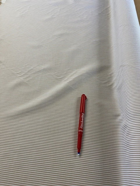 Coffee Candy Stripe on Cotton. 120g/m2, 100% Cotton. Roll Size: 1.7m