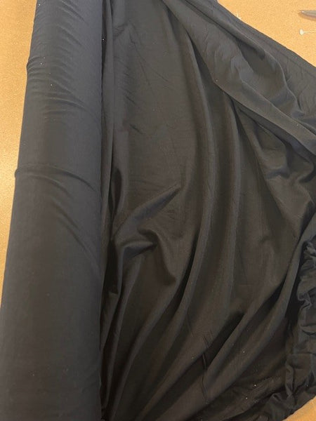 Black Viscose jersey. 210g/m2, 98% Viscose 2% Elastane. Roll Size: 7m