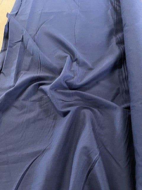 French Navy Cotton With Stretch. 240g/m2, 98% Cotton 2% Elastane. Roll Size: 1.3m